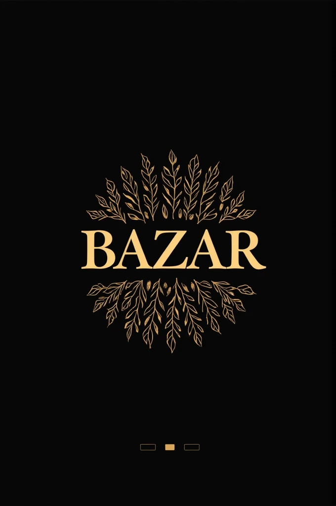 Create a clothing brand logo called Bazar fashion and style, With the black and gold color palette with elements of straw and dried leaves