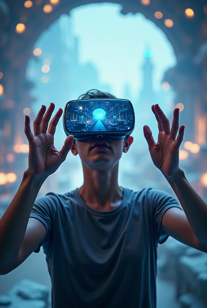 first person view of a person using a first person virtual reality lens

