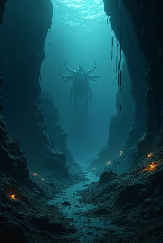 The dark bottom of the sea