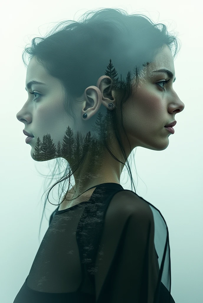 n double exposure design with 2 photographs