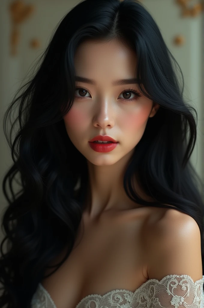 Beautiful black-haired woman