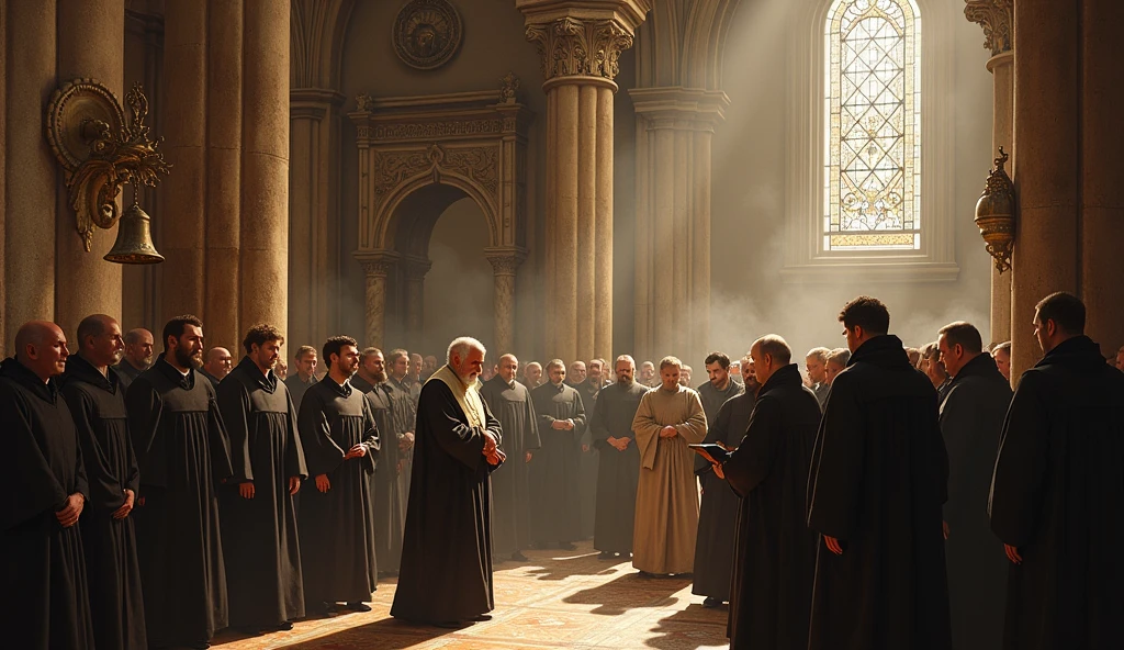 Men Sermoning with Church Bells and Chimes