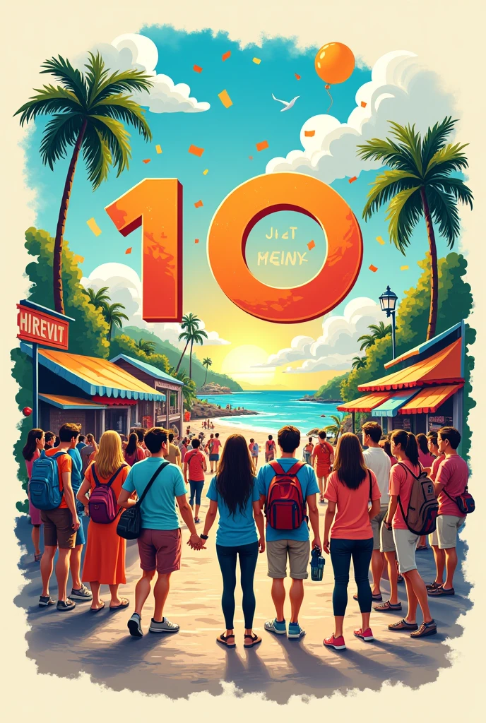 10 years tourism party t-shirt
