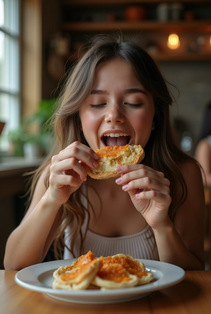 a person eating ass