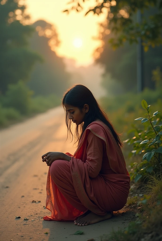 Desi girl peeing on road side at 6 am in the morning
