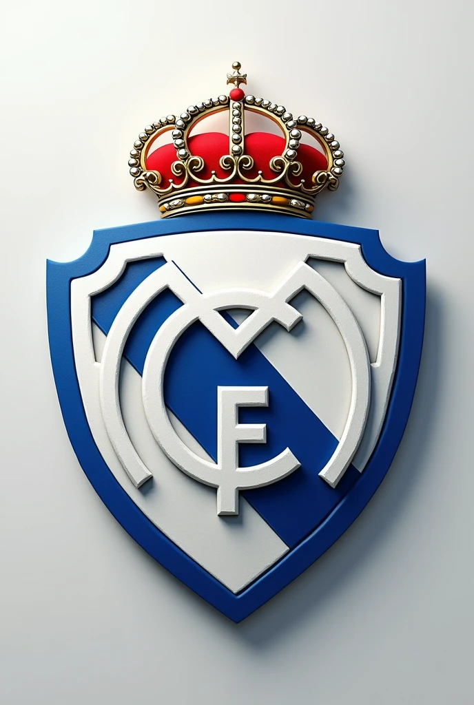 Create a shield with the name CD MADRID A crown and the colors of Real Madrid 