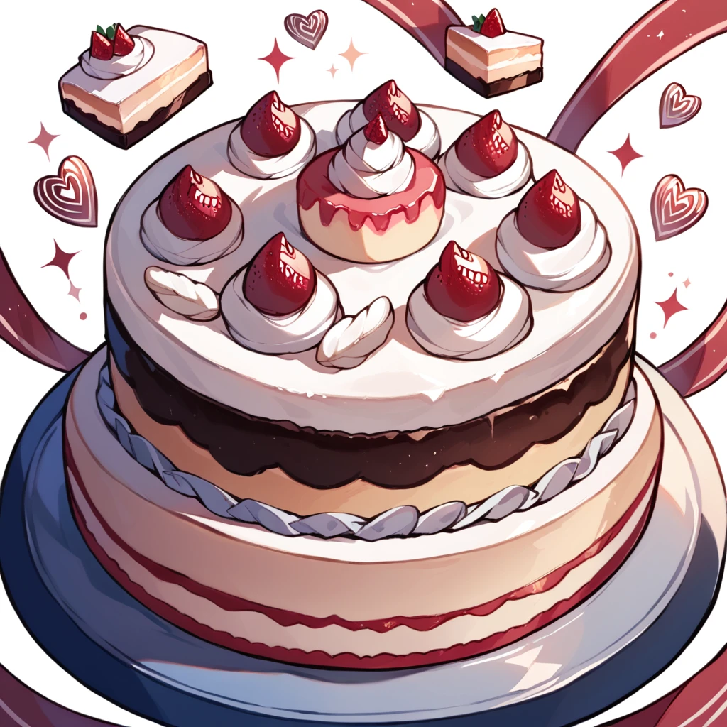 Anime style cake, dream background