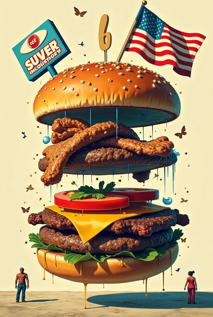 Viñeta 1, Page 2:
 * DesCRipción: "A burger broken down into its elements: meat, pan, advertising (a fast food sign), culture (an icon of the United States). Each element floats in space, connected by invisible lines. style: surreal, vibrant colors."
Result:
Other cartoons that could benefit from AI:
 * Viñeta 3, Page 1: A visual representation of the concept of myth as something intangible that surrounds everyday objects.
 * Viñeta 7, Page 3: A luxury car surrounded by symbols of status and success, such as money bills and jewelry.
 * Viñeta 8, Page 3: A perfume ad with a perfect model in a heavenly setting, surrounded by elements that suggest luxury and desire.
Remember: La IA es una herramienta poderosa que puede ayudarte a CRear imágenes impresionantes, pero no sustituye tu CReatividad. Use AI tools to explore new possibilities and bring your ideas to life.
¿Te gustaría que te ayude a generar desCRipciones más detalladas para alguna viñeta en particular?
¿Tienes alguna otra pregunta sobre el uso de la IA en la CReación de cómics?
[27/8, 4:19 p. m.] Joe P.: Analysis and Suggestions for Continuing the Comic Excellent work so far!
Your script provides a solid foundation for exploring Roland Barthes&#39; concept of myth in a visual and accessible way.. The proposed cartoons are clear and direct, and the example of the national flag provides a concise illustration of the issue.
Suggestions for the following pages:
Page 4: Conclusion and final reflection
 * Viñeta 10: The Skeptic, now more aware, He appears thoughtful.
   * Idea: You could represent the Skeptic looking through a magnifying glass at everyday objects., like an advertisement, a brand logo or a news item in the newspaper, hinting that all these elements may contain hidden myths.
 * Vignette 11: The narrator nods and concludes the lesson..
   * Idea: Shows the narrator pointing directly at the reader, CR