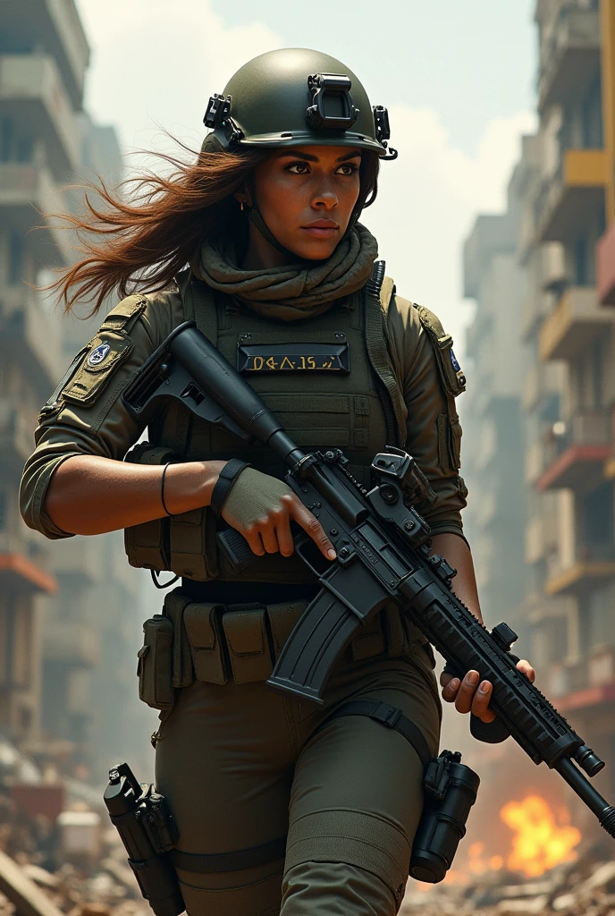 Modern Warfare II OC, women task force 141, brown hair, Brazilian traits.