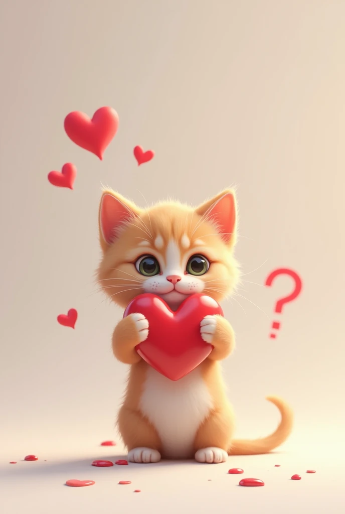 a gatito sujendo a cogin with form of heart that asks "you echo less Vega"