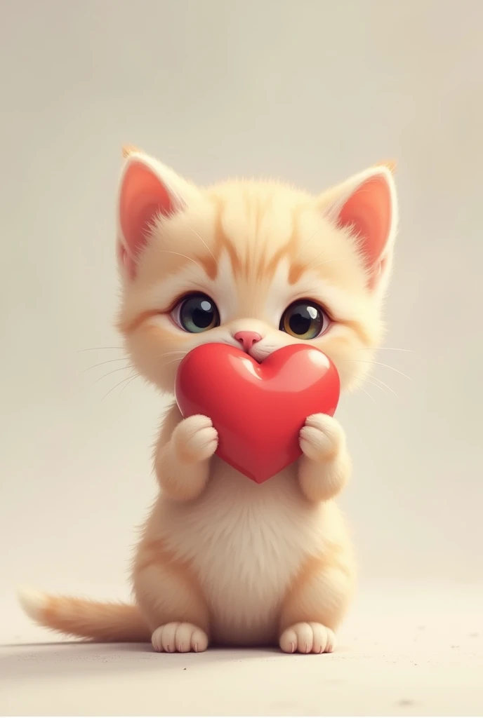 a gatito sujendo a cogin with form of heart that asks "you echo less Vega"