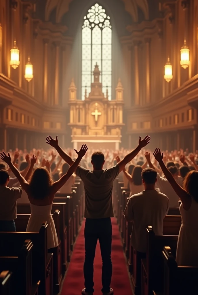 • Images of Churches or Congregations in Worship: Photos or videos of churches or congregations worshiping together, raising your hands, or singing in worship. This represents unity and the mission to glorify God..