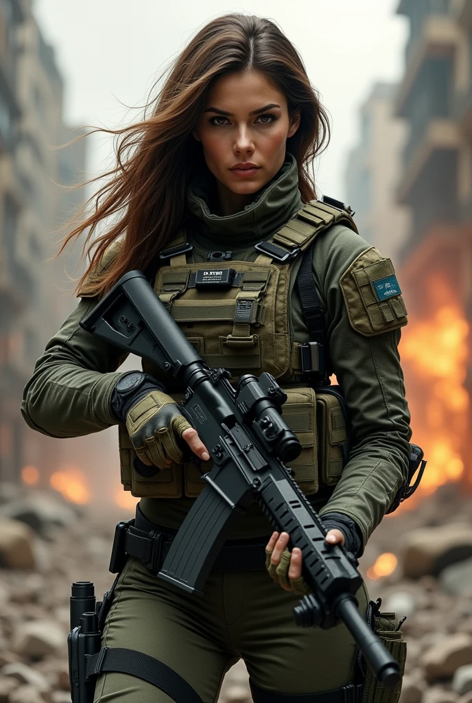 Modern Warfare II OC, women task force 141, brown hair, Brazilian traits. 