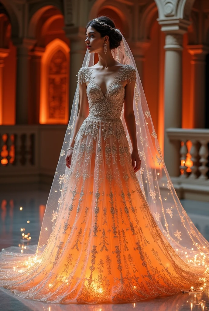 Wedding dress combination like ice and fire in pakistani dress 