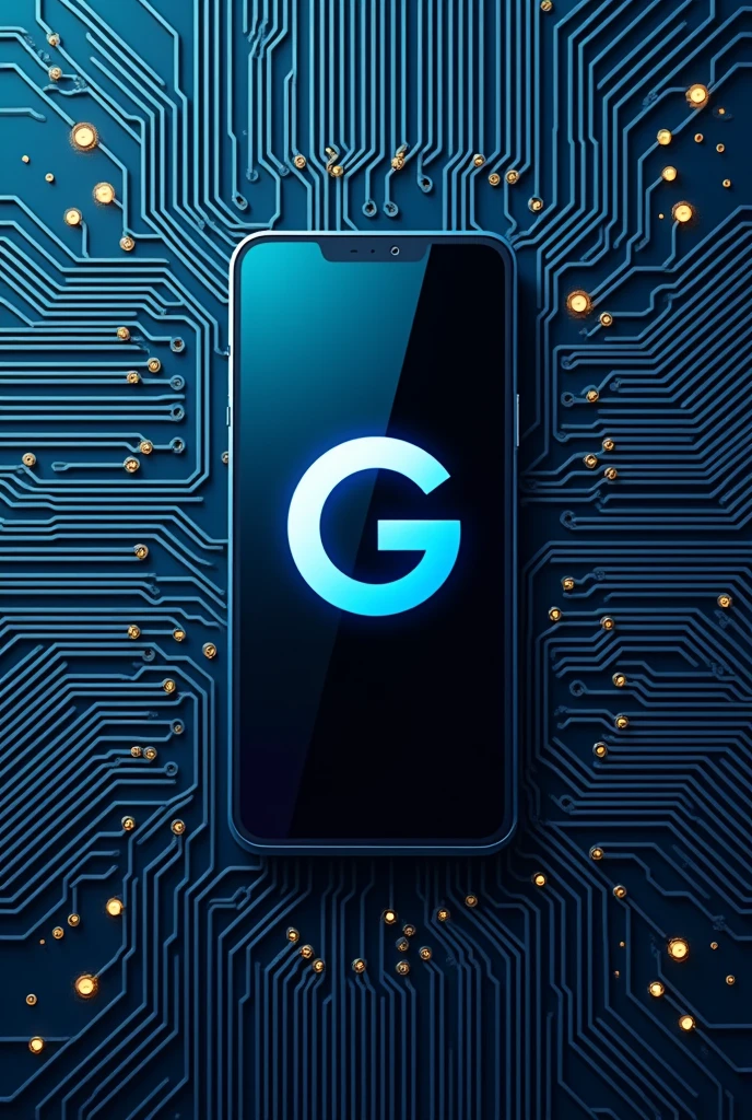 A poster in which 'Mobile Gallery' is written and 'MG' is also written and in the background there is a mobile and a computer PCB