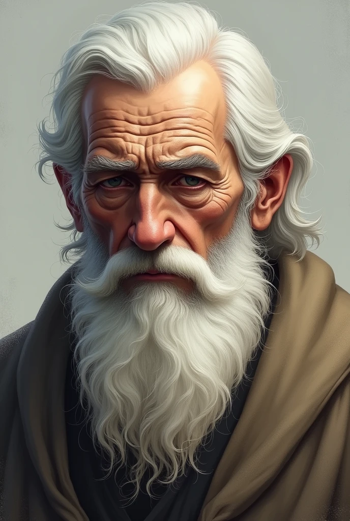 And old white beard man thinking