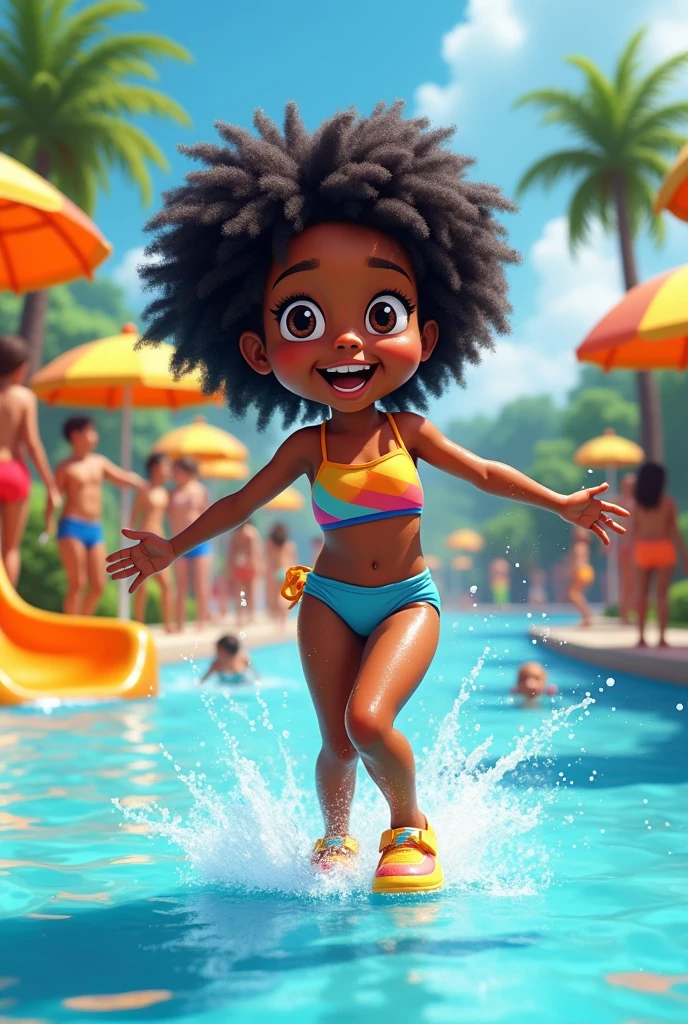 little black girl at waterpark