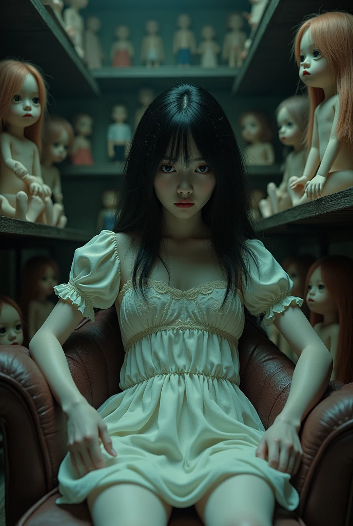 House of Horrors、Beautiful Japanese idol turned into a living doll、Surrounded by dolls