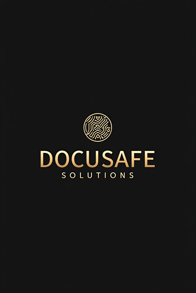 Logo of a company dedicated to document management, The company is called DocuSafe SOLUTIONS, It can be with gold and grayscale, blacks that look elegant