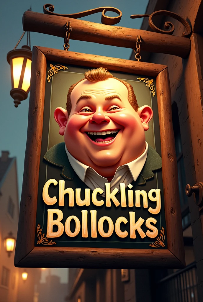 chuckling bollocks pub sign