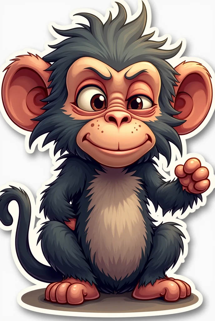 TikTok sticker monkey with text velha