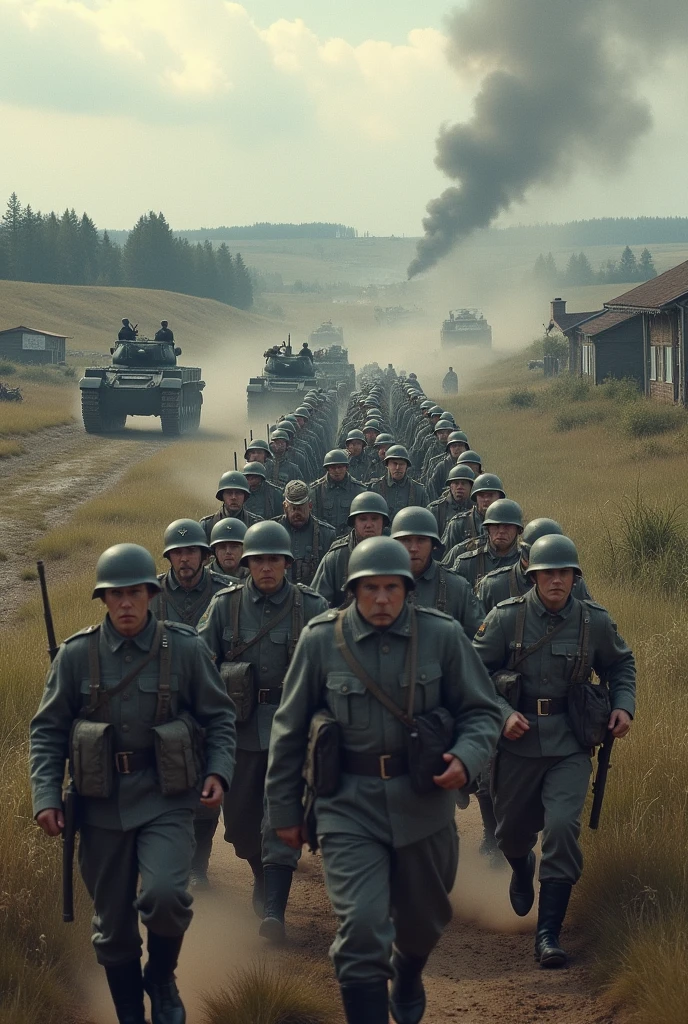 German soldiers invading Poland