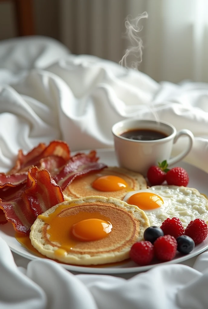 ultra realistic breakfast on bed