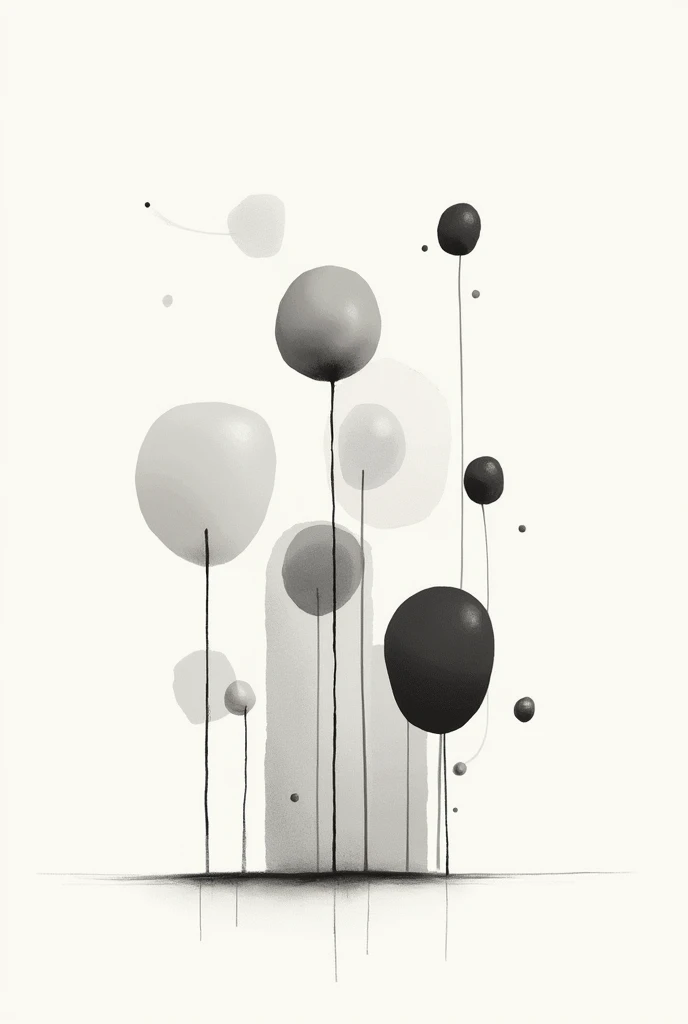 A 2D drawing that is all round, something simple in black and white