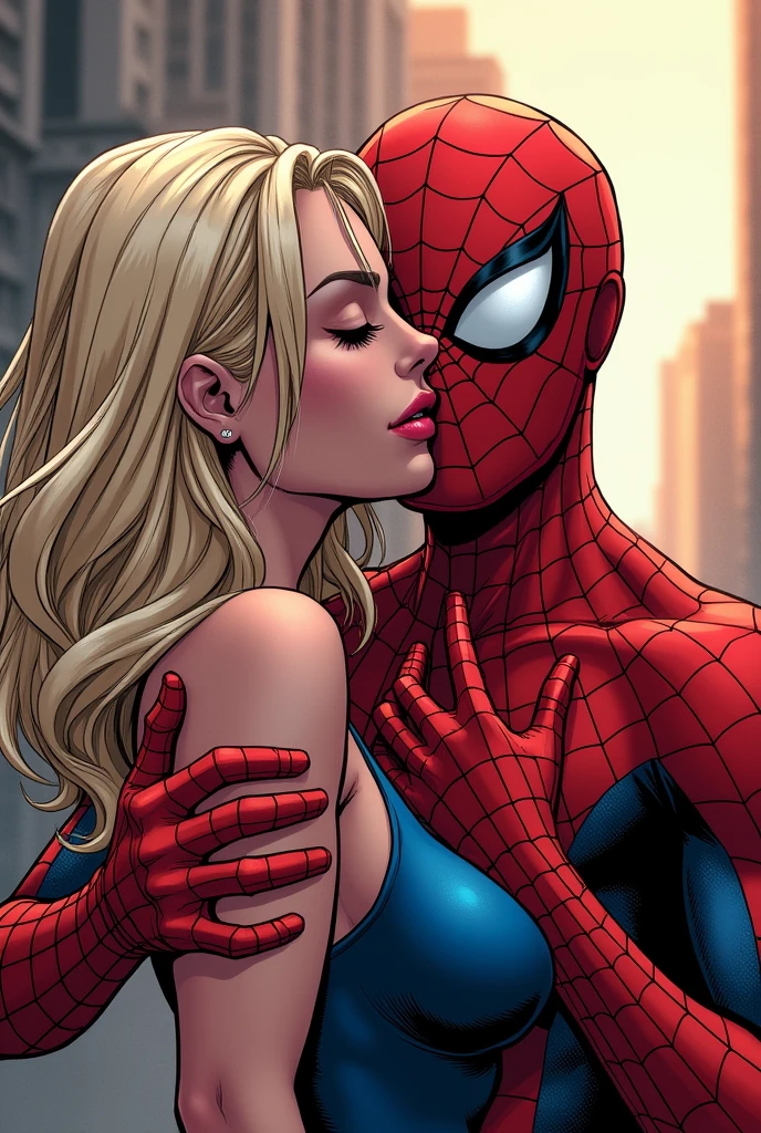 Spider Gwen giving a blowjob