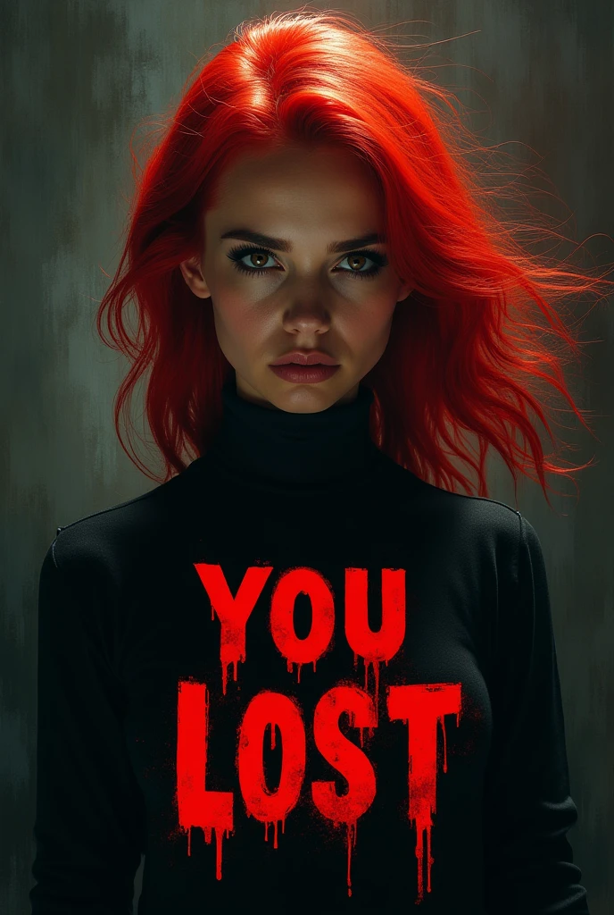Text red haired font with written: "you lost"
Do not translate Portuguese