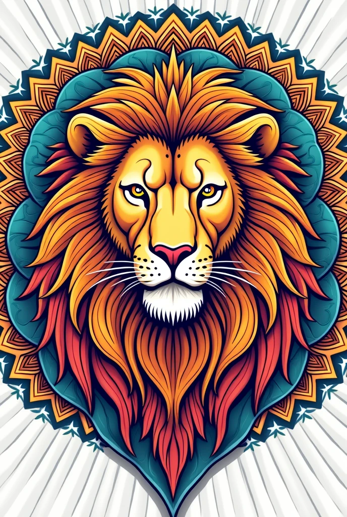 lion mandalas to color thick lines
