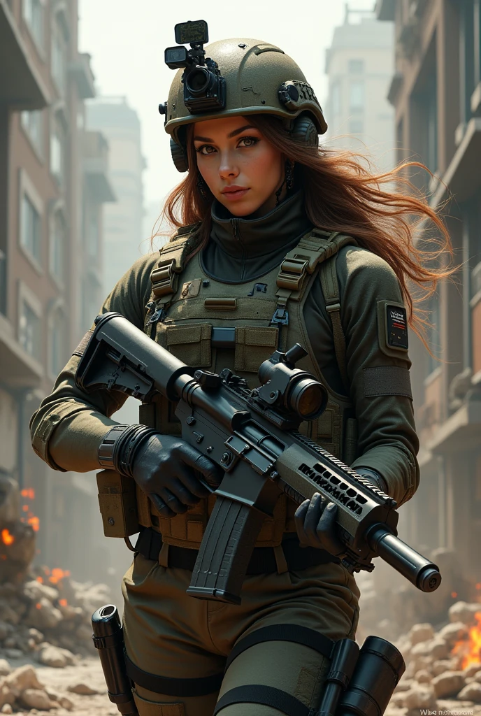 Modern Warfare II OC, women task force 141, brown hair, Brazilian traits.