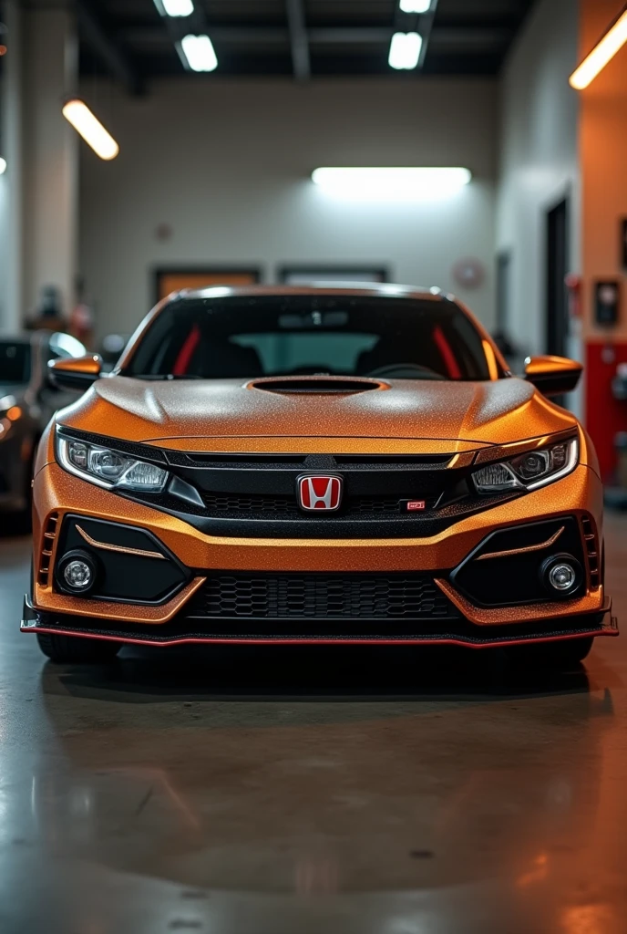 A profile picture with the words "bronze garage" and a hinda civic behind it