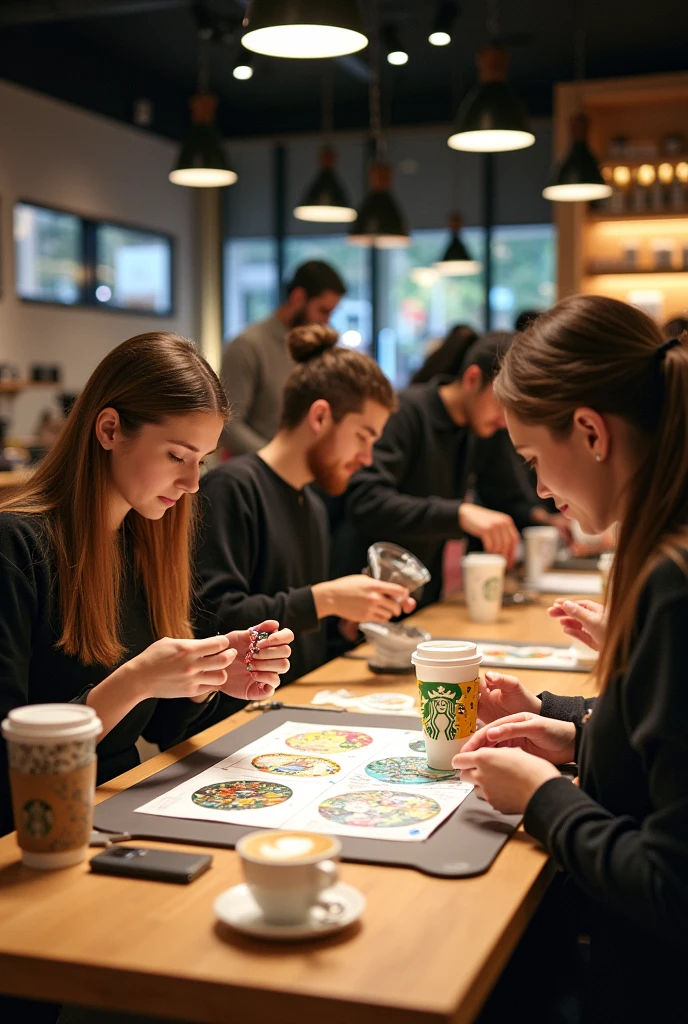 It is a new proposal to invite customers to customize their Starbucks products such as thermoses, cups etc... Stickers can be used, engravings and accessories in starbucks store.