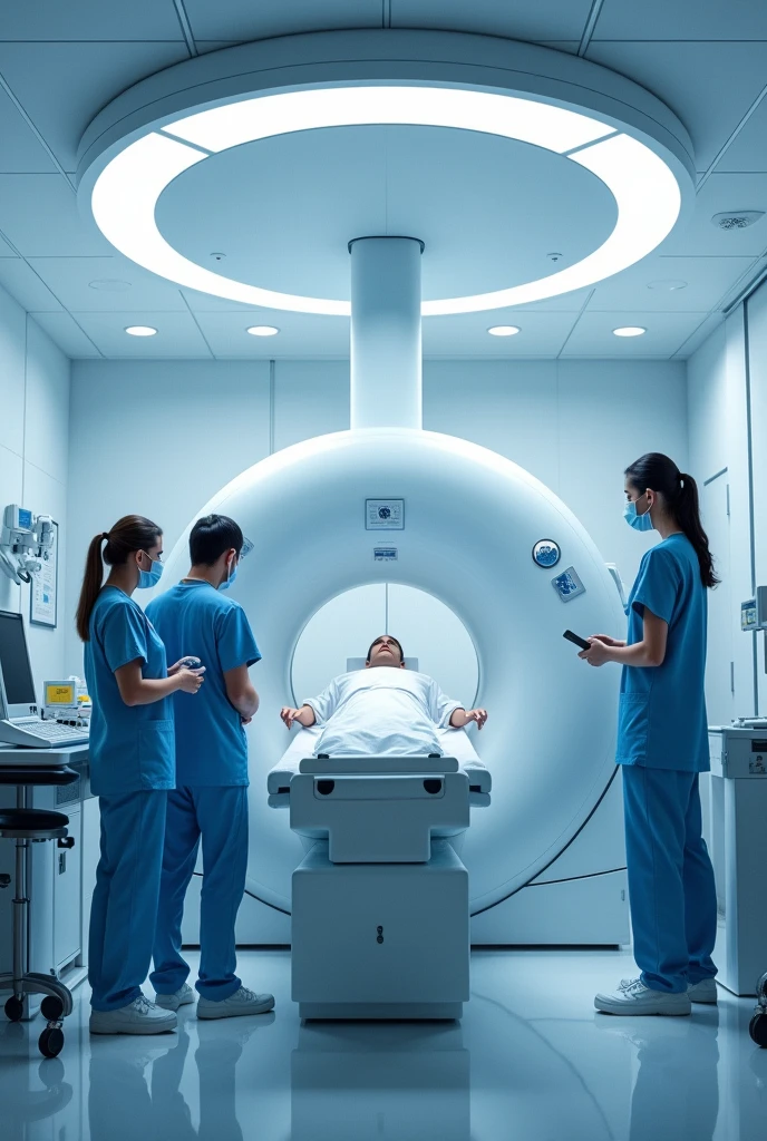 magnetic resonance imaging with medical personnel

