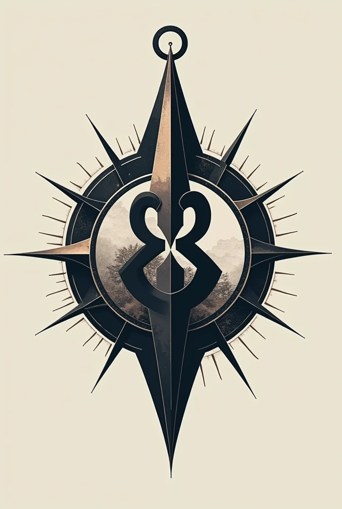 Create an image of the psi symbol with a compass