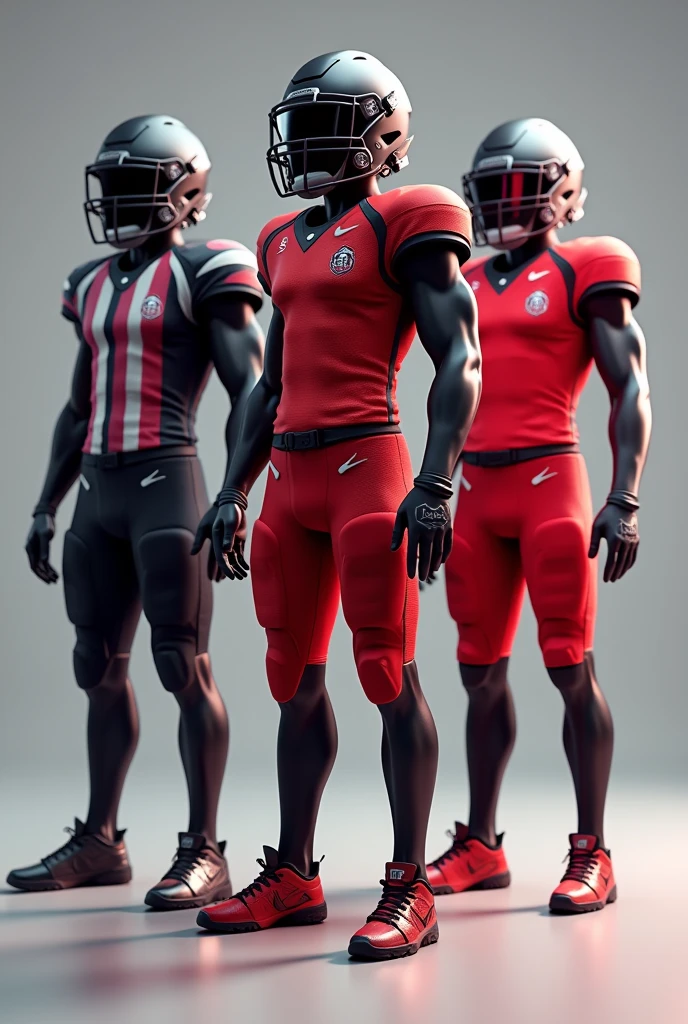 3 American Football Uniform mockups with logo named as Garidiron Wear Skt as i have to post on instagram buissness account in 3d view
