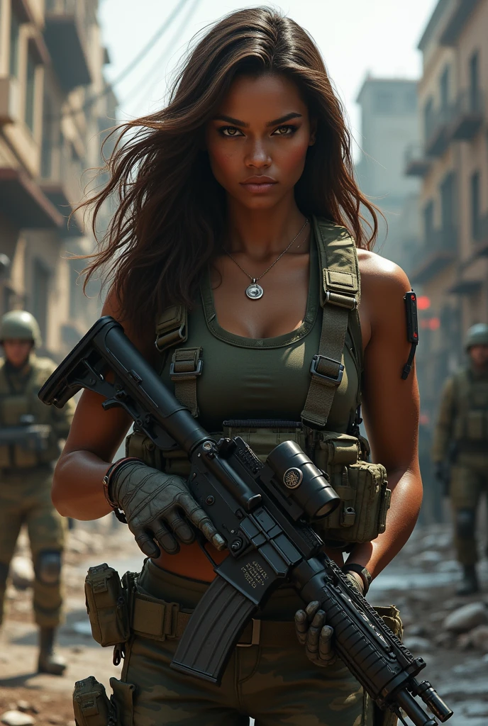 Modern Warfare II OC, women task force 141 UK, brown hair, Brazilian traits, call of duty OC, black girl. 