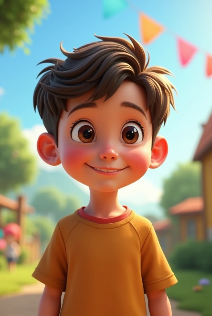 Animation of a five-year-old boy with a hearing aid