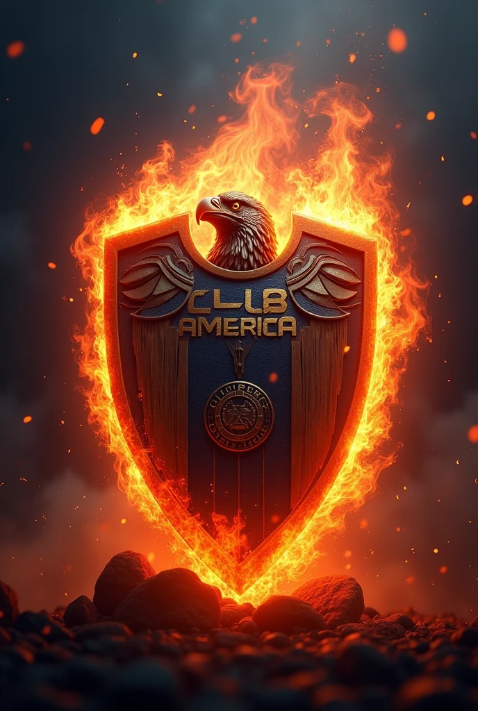 Club America shield with fire 