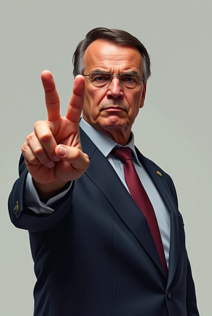 Bolsonaro making an L with his hand