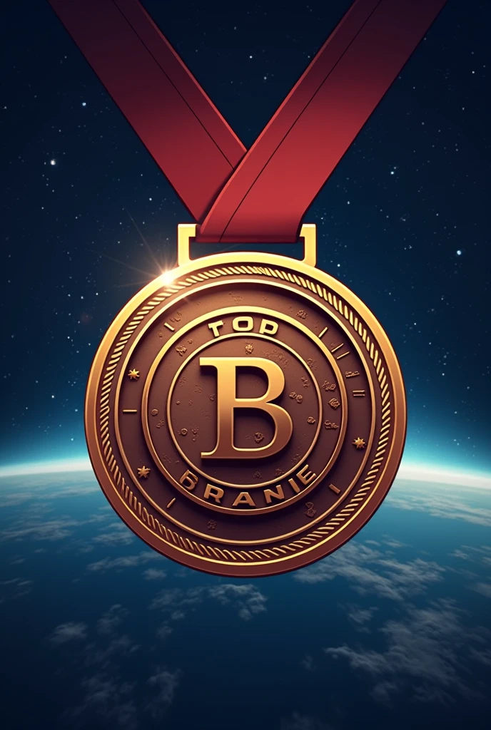 LOGO OF A MEDAL WITH A BRAWNIE TO EAT IN SPACE