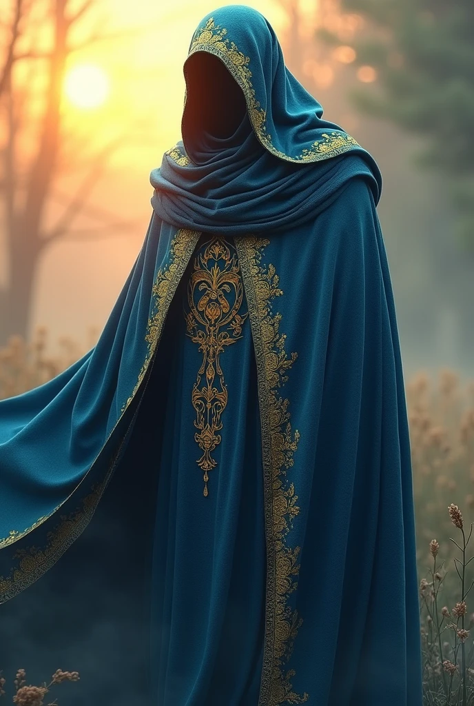 Blue prophet&#39;s cape with gold 