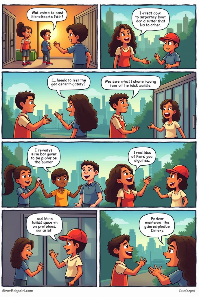 Create a comic strip about electricity care with 100 percent original characters that can be understood