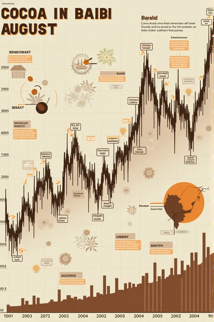 Make a graph of the price of cocoa in August in Bahia