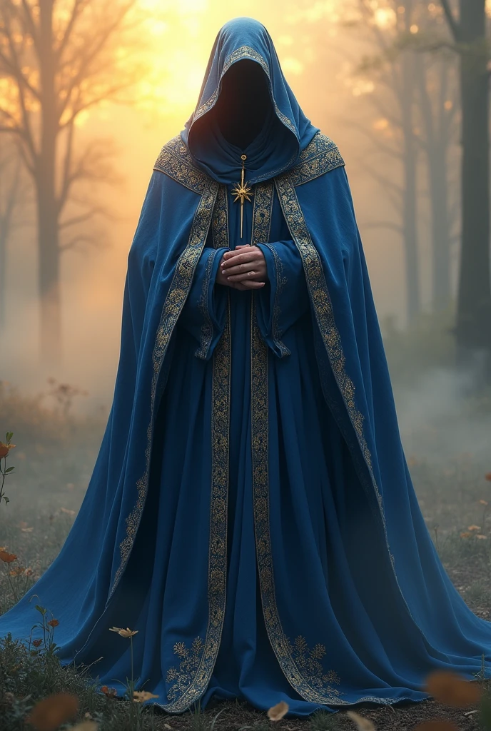 Blue prophet&#39;s cape with gold 