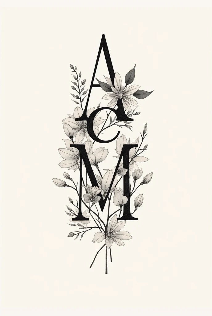 Ideas for a Tattoo with these 4 Letters (a,S,C et M) intertwined.
flowers