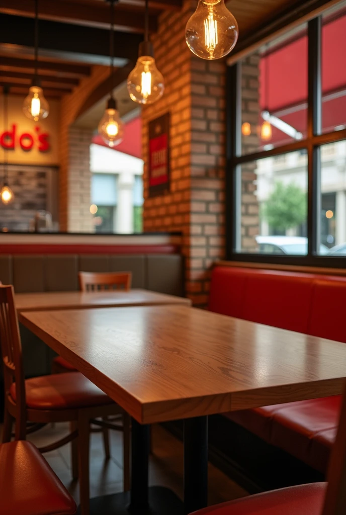 empty table in Nando's restaurant