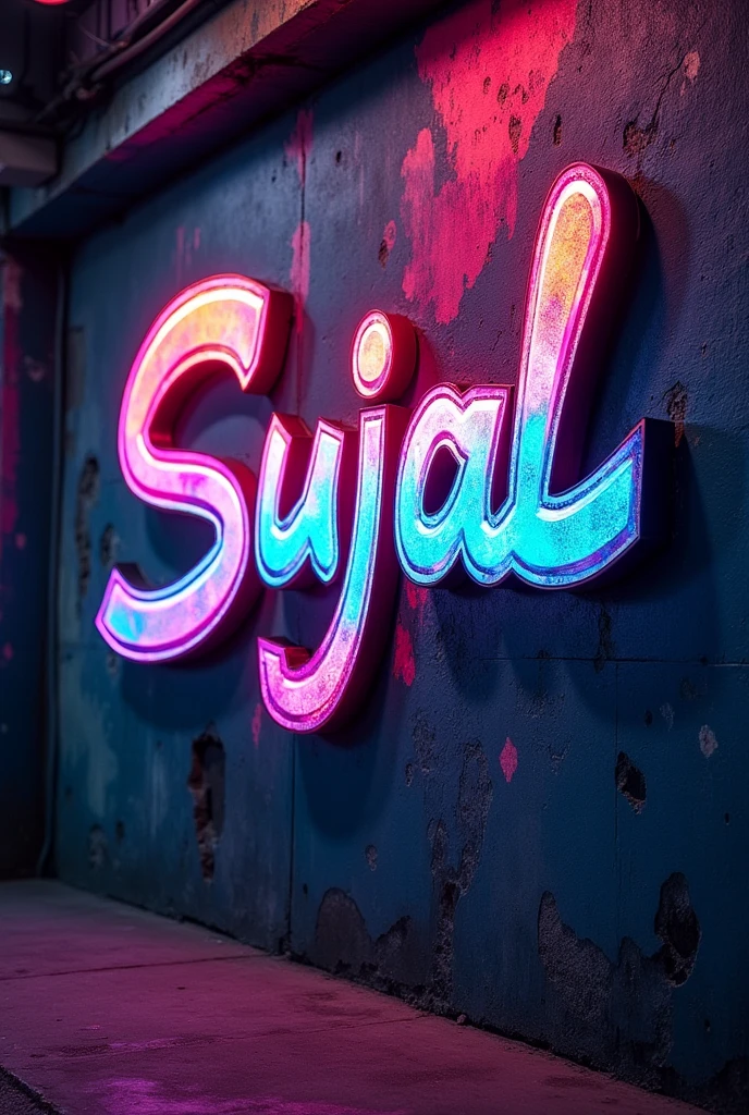 DJ SUJAL's classic logo name write on the wall