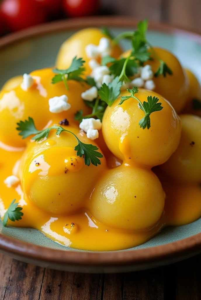 Plate of potatoes in Huancaína style 
